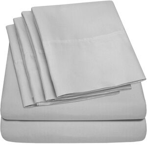 Twin Size Bed Sheets - 4 Piece 1500 Supreme Collection Fine, Twin, Silver